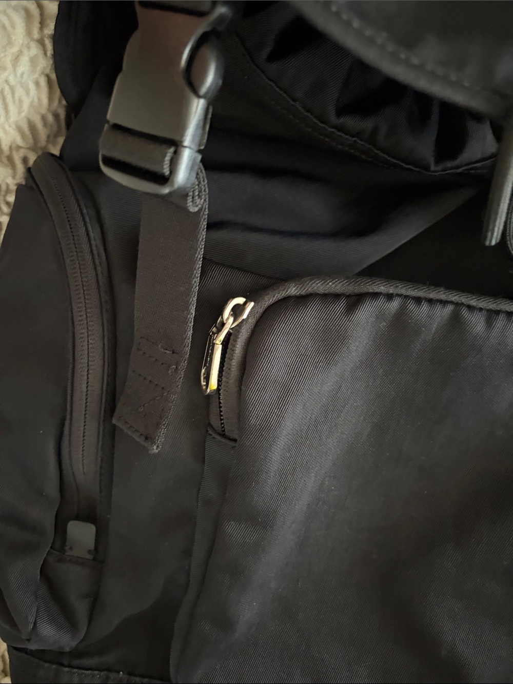 Calvin Klein Jeans Black Nylon Backpack with Front Flap and Logo - Picture 5 of 9